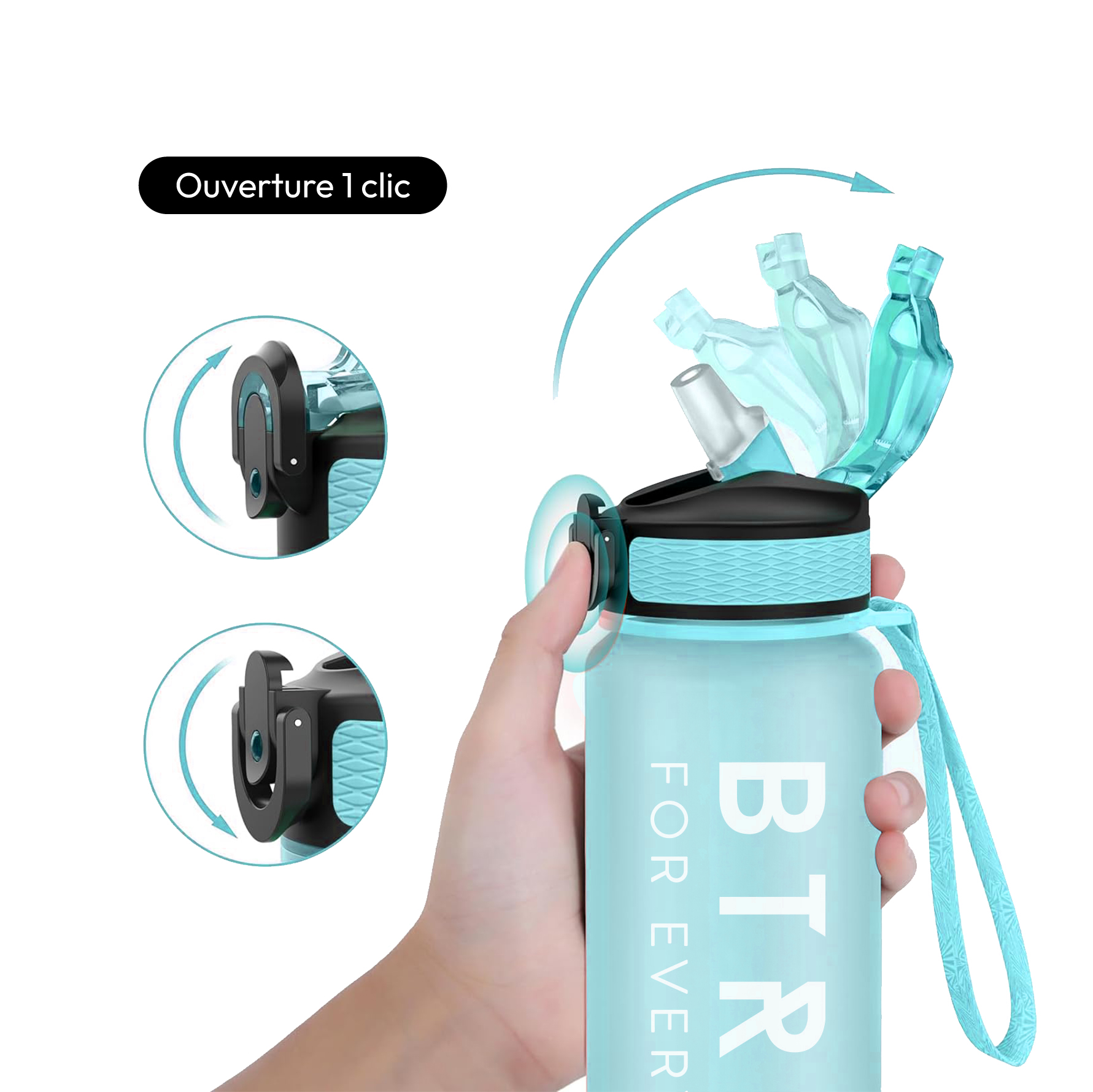Gourde de fitness BTRND Hydra 1000ml (Blue Ice)