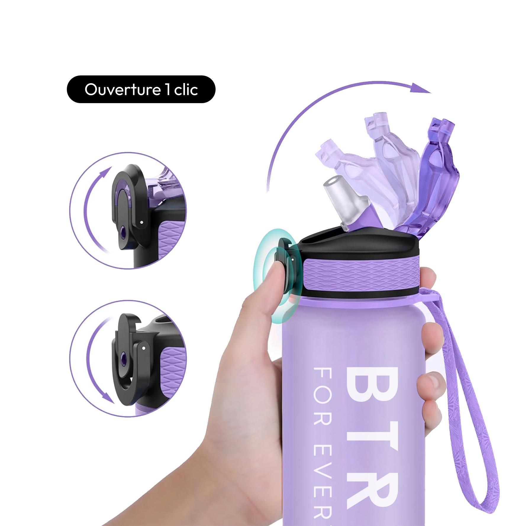 Gourde de fitness BTRND Hydra 1000ml (Purple Lavender)